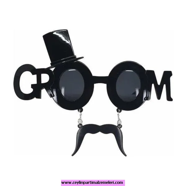 Groom Temalı Bıyıklı Gözlük